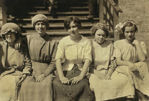 Group of Typical Mill Girls at Cotton Mill, Seated Portrait, Dallas, Texas, USA, Lewis Hine for National Child Labor Committee, October 1913