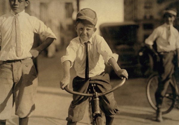 Jeff Miller, Delivery Boy for Magnolia Pharmacy, Recently Returned from Seabrook Reform School where he had spent a year, Full-Length Portrait with Bicycle, Houston, Texas, USA, Lewis Hine for Nationa...