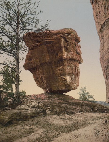 Giant Balancing Sandstone Rock, Garden of the Gods, Colorado Springs, Colorado, USA, William Henry Jackson for Detroit Publishing Company, 1905
