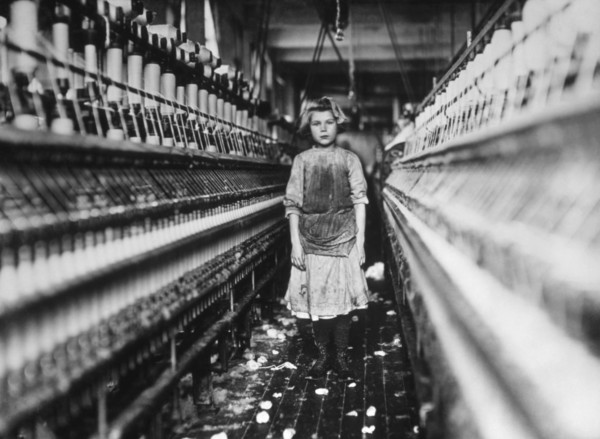 Young Girl Working in Spinning Room of Cotton Mill, Augusta, Georgia, USA, 1909