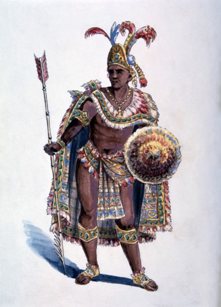Montezuma, Aztec Emperor, Watercolor Painting by William L. Wells for the Columbian Exposition Pageant, 1892