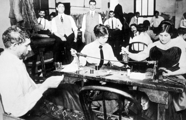 Sweatshop in Garment District, New York City, USA, circa 1911