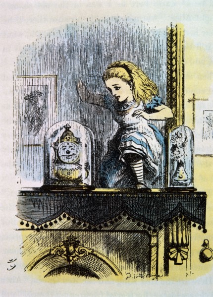 Looking Glass House, Through the Looking Glass by Lewis Carroll, Hand-Colored Illustration by John Tenniel, circa 1872