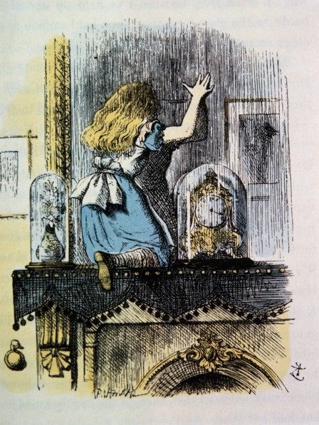Looking Glass House, Through the Looking Glass by Lewis Carroll, Hand-Colored Illustration by John Tenniel, circa 1872