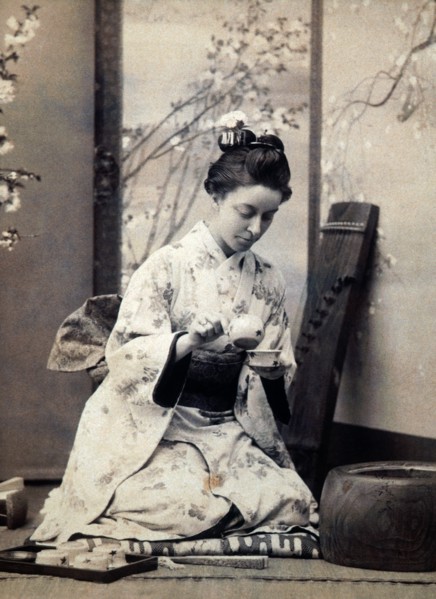 Japanese Woman Pouring Tea, 1890