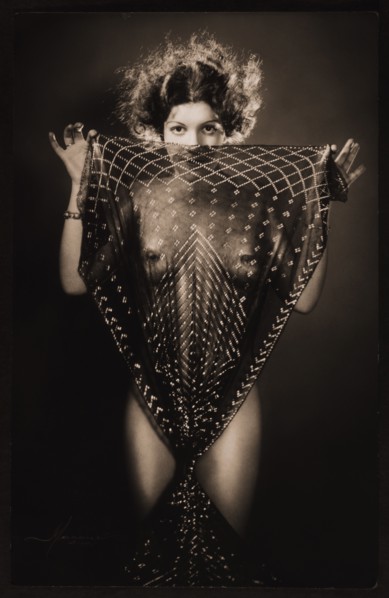 Nude Woman Draped with Shawl