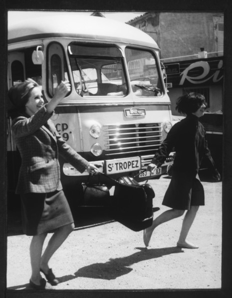 Women Crossing Street Carrying Suitcase, St. Tropez, France, 1965