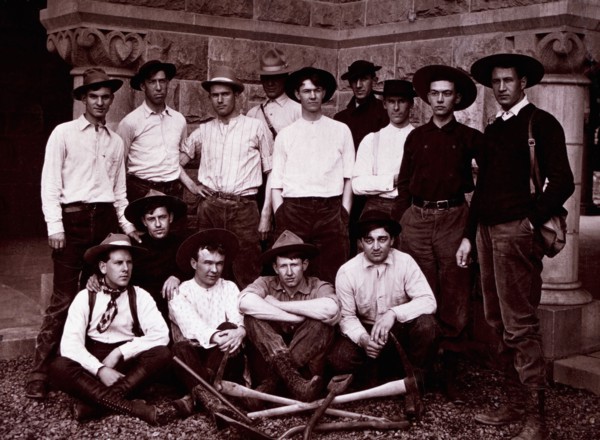Group of Workers With Picks and Shovels, circa 1890