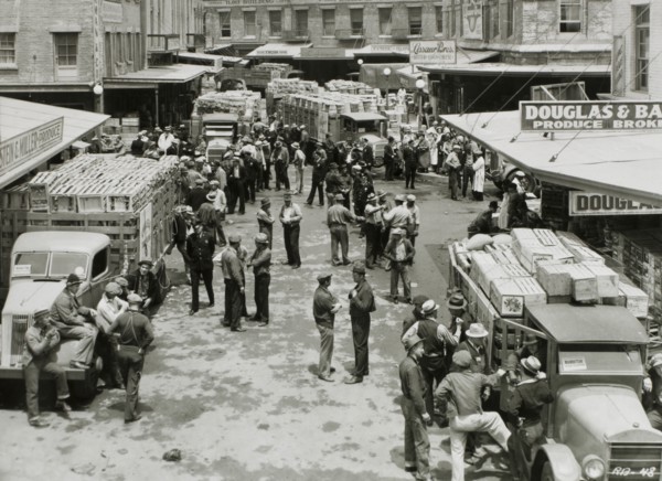 Produce Market Workers and Police, New York City, USA, "Racket Busters", 1938