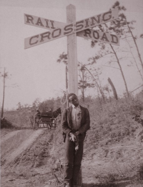 Man Lynched at Railroad Crossing, Orangeburg, South Carolina, USA, Albumen Photograph, 1885