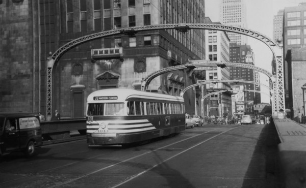Rail Streetcar, Chicago, Illinois, USA, 1952