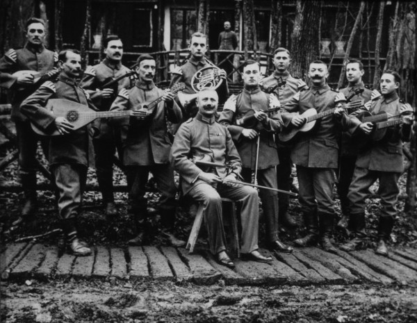 WWI Military Band Featuring Mandolins and Lutes, circa 1910's