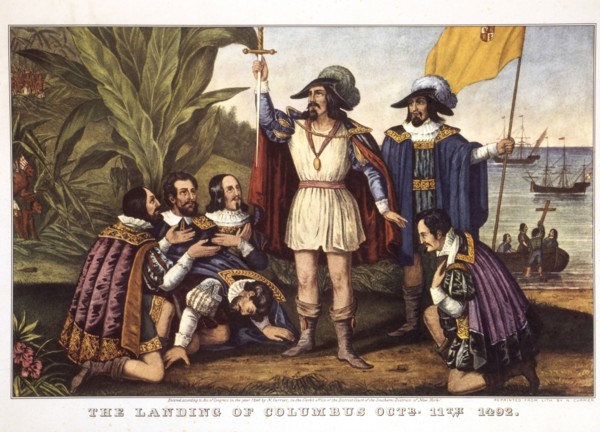 The Landing of Columbus, Oct. 11th 1492, Lithograph, Currier & Ives, 1846