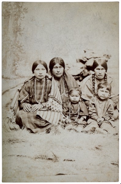 Group of Takelma Native American Women and Children, Oregon, circa 1880