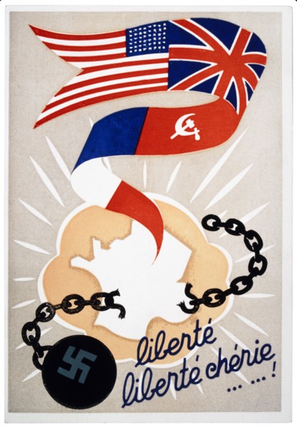 French Poster, "Liberty, Dear Liberty", World War II, 1944