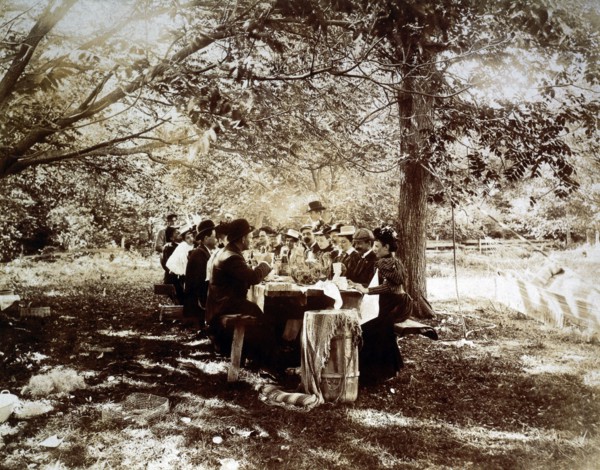 Picnic, Upper New York State, USA, circa 1880