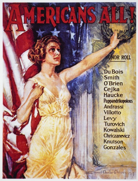 U.S. World War I Victory Poster, "Americans All!", by Howard Chandler Christy, 1919