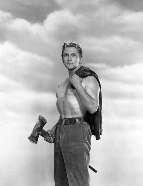 Kirk Douglas on-set of the Film, "The Big Trees", 1952