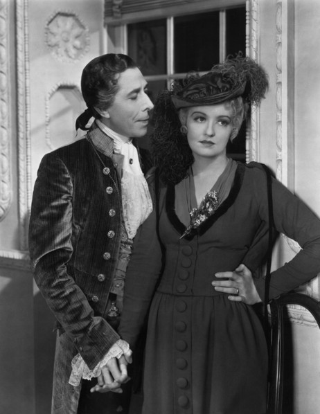 George Arliss and Doris Kenyon on-set of the Film, "Alexander Hamilton", 1931
