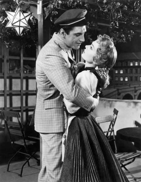Edmund Purdom and Ann Blyth on-set of the Film, The Student Prince, 1954
