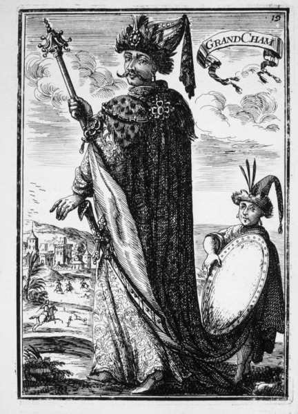 Genghis Khan (1162-1227), Mongol Ruler Originally Named Temujin, 1683 Woodcut