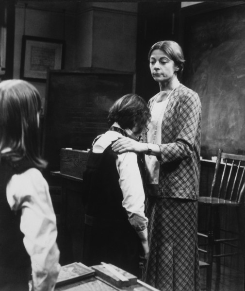 Maggie Smith in Classroom with Two Students, on-set of the Film, "The Prime of Miss Jean Brodie", 1969