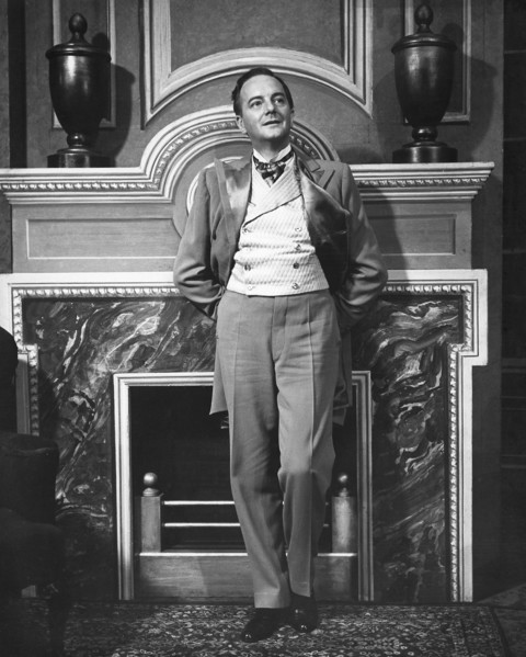 Maurice Evans, on-set of the Broadway Play, "Man and Superman", circa 1940's