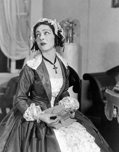 Alla Nazimova, on-set of the Broadway Play, "A Month in the Country", 1930