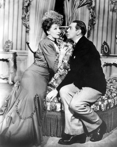 Gertrude Lawrence and Raymond Massey, on-set of the Broadway Play, "Pygmalion", 1945