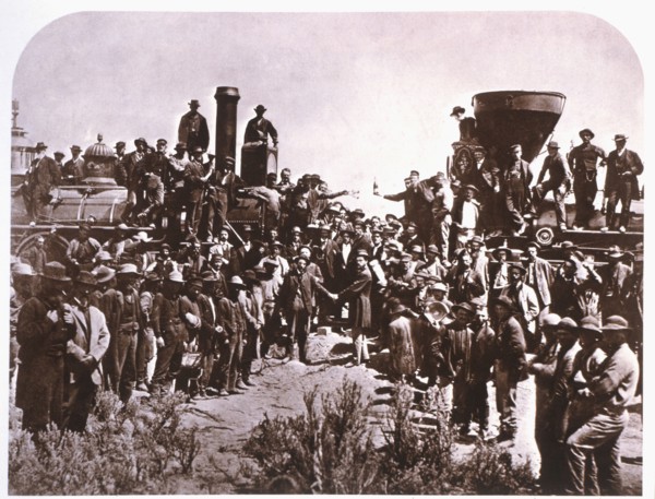 Crowd at Completion of the Trans-Continental Railroad, Pomontory, Utah, 1869
