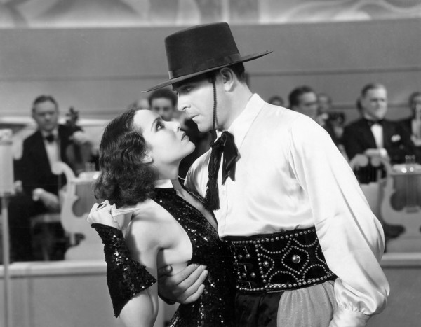 Dolores Del Rio, Ricardo Cortez, on-set of the Film, "Wonder Bar", 1934