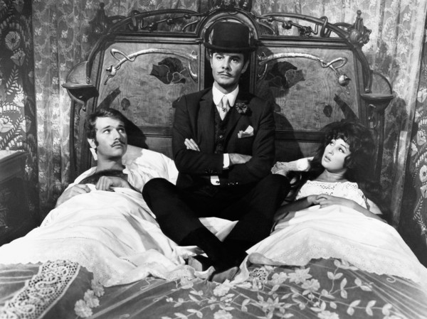 Louis Jourdan (Center), on-set of the Film, "A Flea in her Ear", 1968