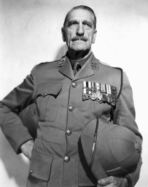 C. Aubrey Smith, on-set of the Film, "Four Men and a Prayer", 20th Century Fox, 1938