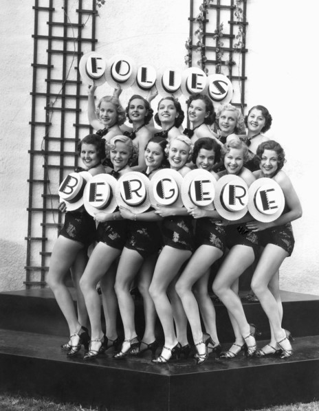 Chorus Girls, Publicity Portrait on-set of the Film, "Folies Bergere de Paris", 20th Century Fox, 1935