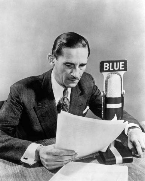 Westbrook Van Voorhis, Narrator for TV Programs and Movies, Appearing on Blue's Network "March of Time", circa early 1930's