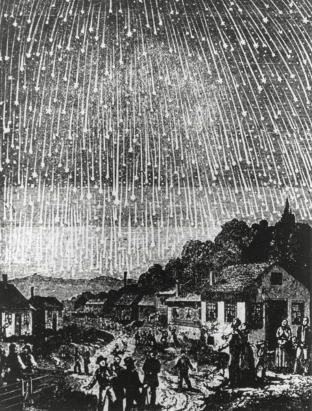 Leonid Meteor Shower of 1833, USA, Illustration