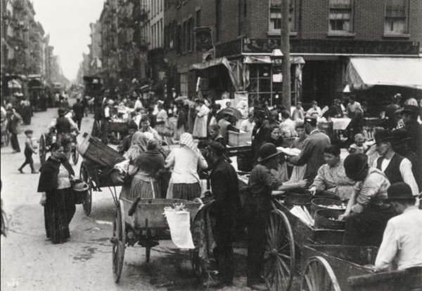 Crowd Scene, Hester Street, New York City, USA, 1898