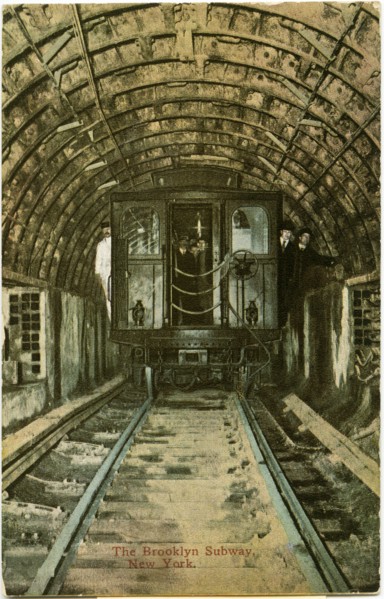 Brooklyn, Subway, New York City, Hand-Colored Postcard, circa 1910