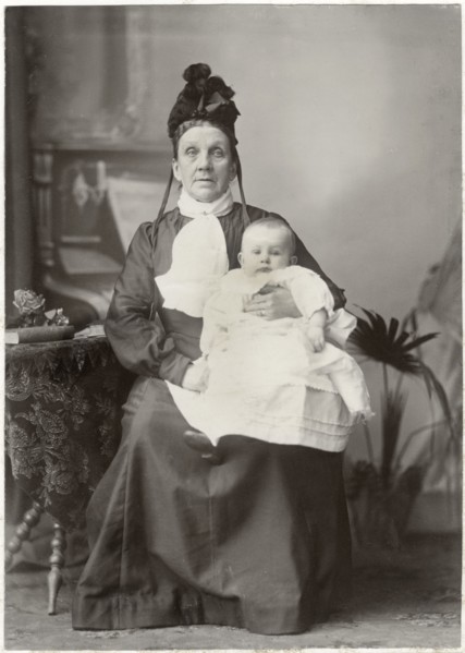 Mother Holding Infant Child, Portrait, circa 1905