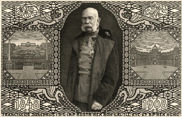 Franz Joseph I (1830 –1916), Apostolic King of Hungary from 1848 to 1916, 60th Anniversary of Coronation, Postcard