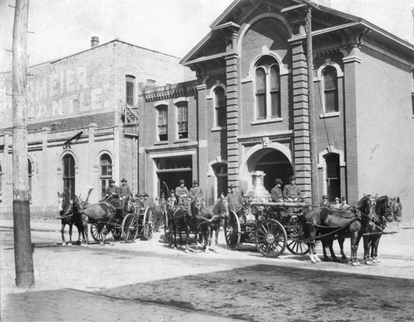 Three Horse-Drawn Fire Engines, St. Paul, Minnesota, USA, Postcard, 1907