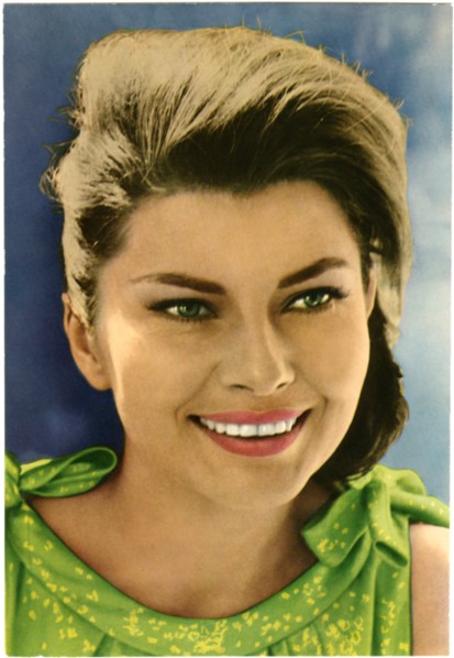 Princess Soraya of Iran (born Soraya Esfandiary-Bakhtiari, 1932-2001) Former Queen of Iran as Second Wife of Shah Mohammad Reza Pahlavi, Portrait as Actress, Postcard, circa 1965