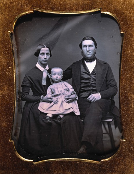 Family Portrait, Parents with one Child, Daguerreotype, circa 1850's