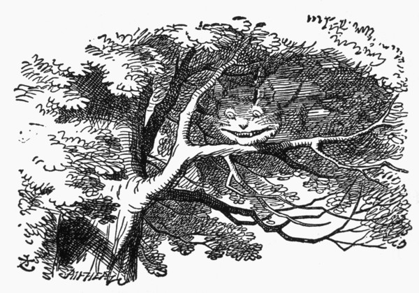 Cheshire Cat, Alice's Adventure in Wonderland by Lewis Carroll, Illustration, Circa 1865