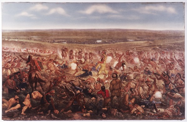 Custer's Last Fight, General George Armstrong Custer at the Battle of Little Big Horn, June 25, 1876, Lithograph circa 1896