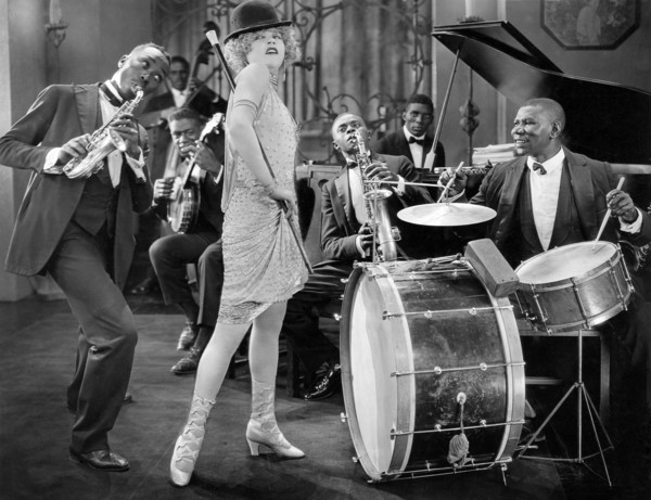 Mae Murray and Jazz Band, on-set of the Silent Film, "Circe, The Enchantress", 1924