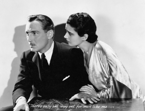 Paul Lucas, Kay Francis, on-set of the Film "The Vice Squad", 1931