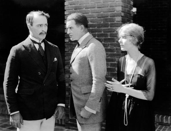 Spottiswoode Aitken, Wheeler Oakman, Blanche Sweet, on-set of the Silent Film "A Woman of Pleasure" 1919
