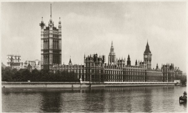 The Houses of Parliament and Big Ben, London, England, UK, Postcard, circa 1925