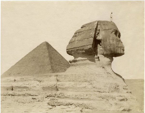 Sphinx, Great Pyramid, Cheops, Egypt, Albumen Print, circa 1880